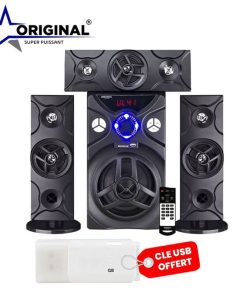 Original Super Power Woofer OP-615 – Chaîne HI-FI – Noir + Clé USB Offerte
