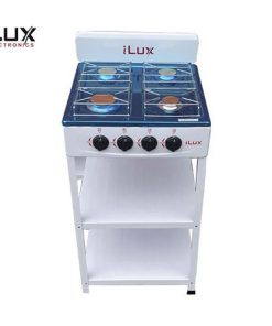 Ilux Cuisinière à Gaz Avec Etagère – 4 Feux – LXG-4007