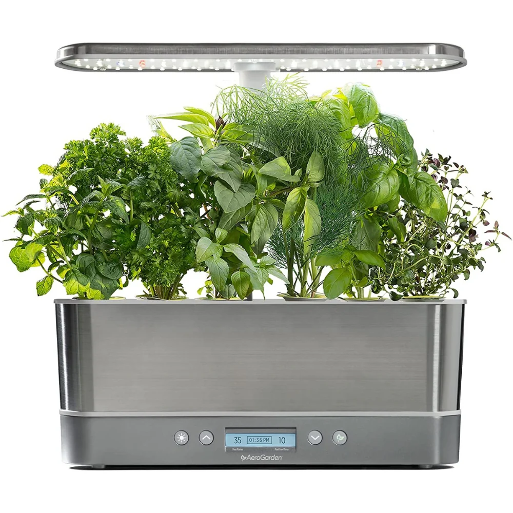 Aero Garden - Système de jardin d'intérieur Harvest Slim, acier inoxydable