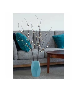 Sterno Home - Branches éclairées de bouleau à DEL de ensemble de 2