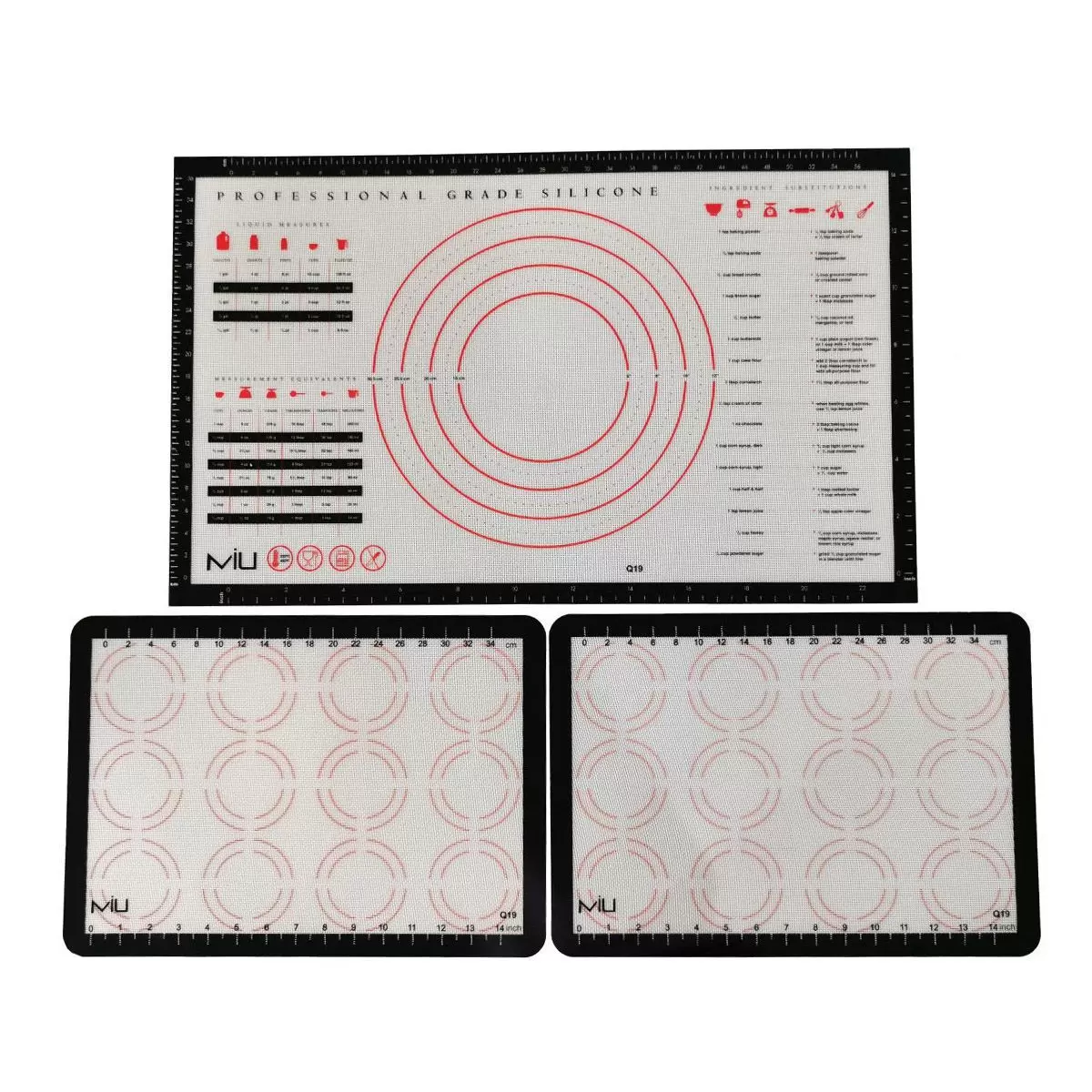 MIU - Ensemble de 3 tapis de pâtisserie et de cuisson en silicone - Image 2