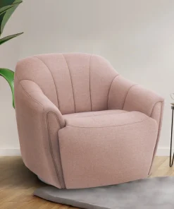 Moto Motion - Fauteuil Fiona pivotant en tissu avec repose-pieds motorisé