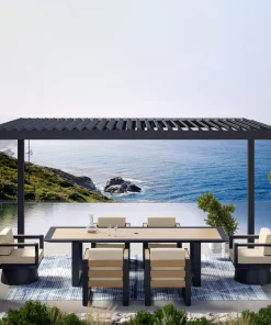 Mirador - Pergola réglable en aluminium persiennes, 8,8 pi x 14,4 pi