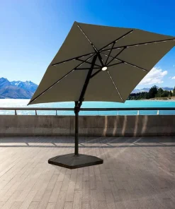 Seasons Sentry - Parasol déporté carré à DEL de 3 m (10 po)