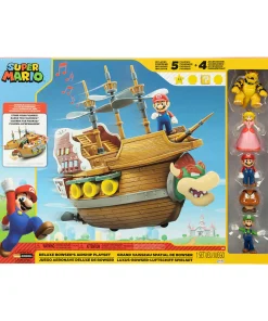 Jakks Pacific - Ensemble dirigeable de luxe de Bowser de Super Mario avec 5 figurines