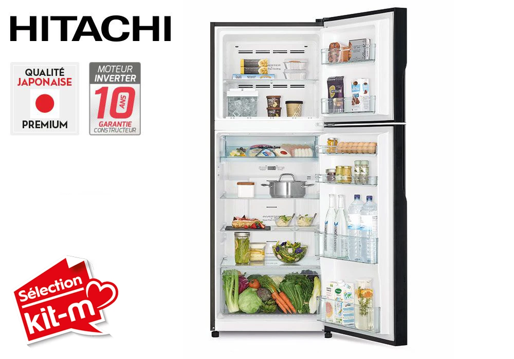 Réfrigérateur 2 Portes 366L Gris Brillant Hitachi (RVX441PRU9) - Image 2