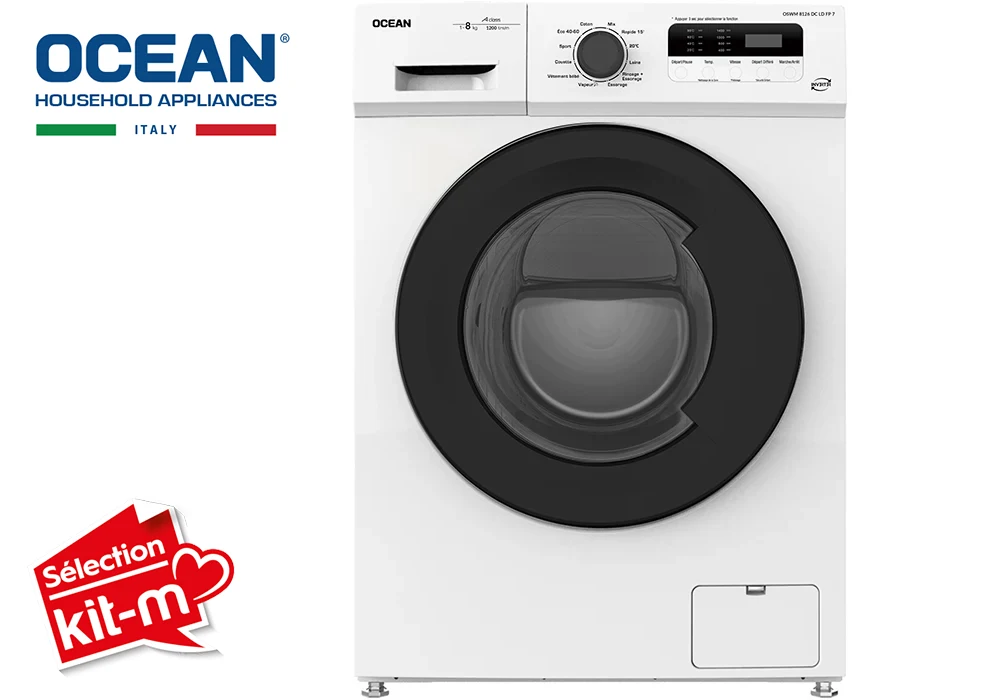 Lave-Linge 8KG Inverter Vapeur Ocean (OSWM8126DCLDFP7)