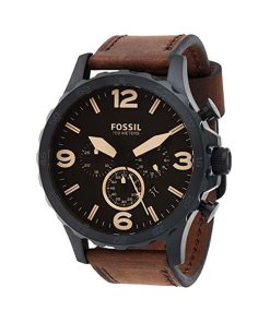 Fossil Nate Montre chronographe à quartz en acier inoxydable pour homme