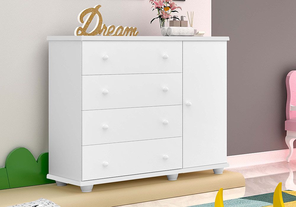 Commode 4 Tiroirs 1 Porte Nina