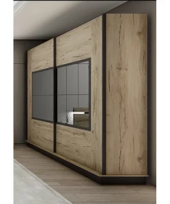 Armoire 2 Portes Coullisantes avec Miroir (Collection Merli)