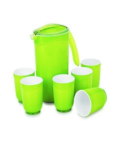 Service set 7pcs carafe + 6 verres – couleur assortie