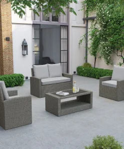OVE Decors - Ensemble de conversation de patio 4 pièces Combo Lancaster