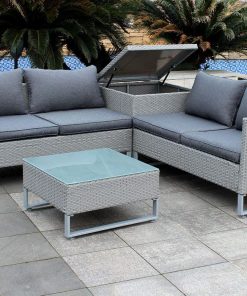 Salon de Jardin avec Table de Coin Coffre Julie