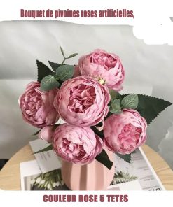 Bouquet De Pivoines Roses Artificielles