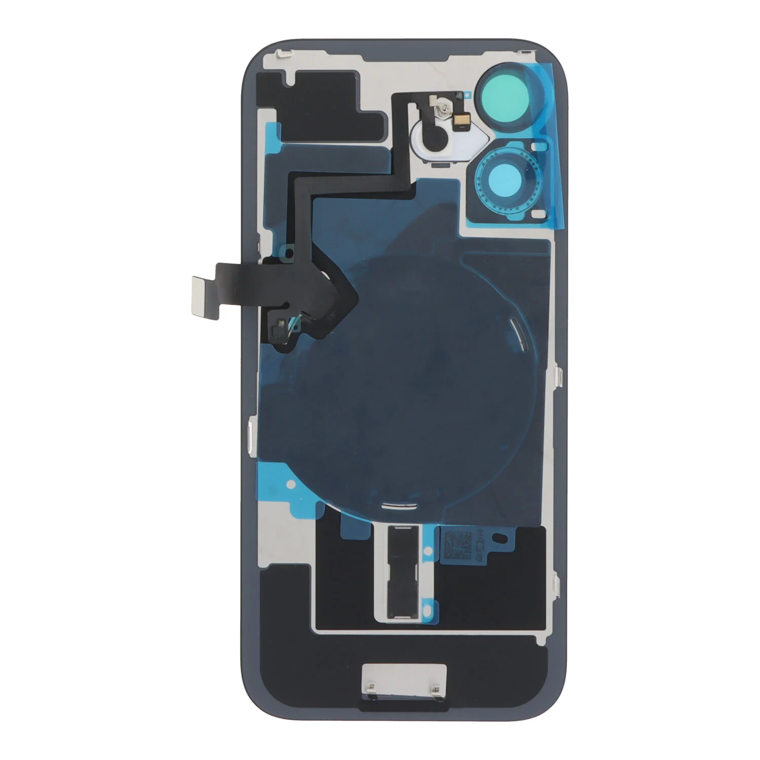 Cache arrière en verre iPhone 16 : avec cadre d’appareil photo, Plaque métallique, Nappe chargement sans fil et flash – Ultramarine Blue - Image 2