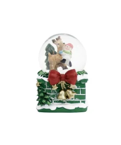Boule de Noël Enneigée Socle Cheminée 4.5 cm
